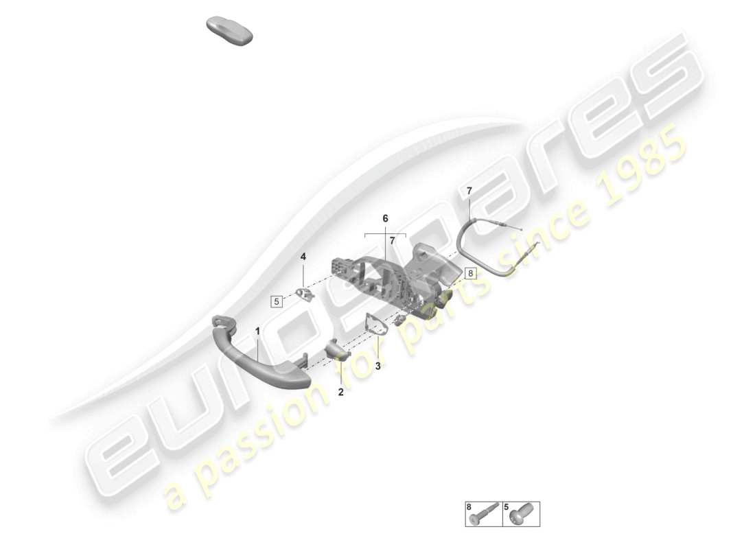 porsche 992 gt3/rs/st (2023) door handles part diagram