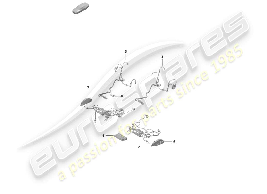 porsche 992 gt3/rs/st (2023) electrics sports seat plus for models with electrically adjustable 18-way seats part diagram