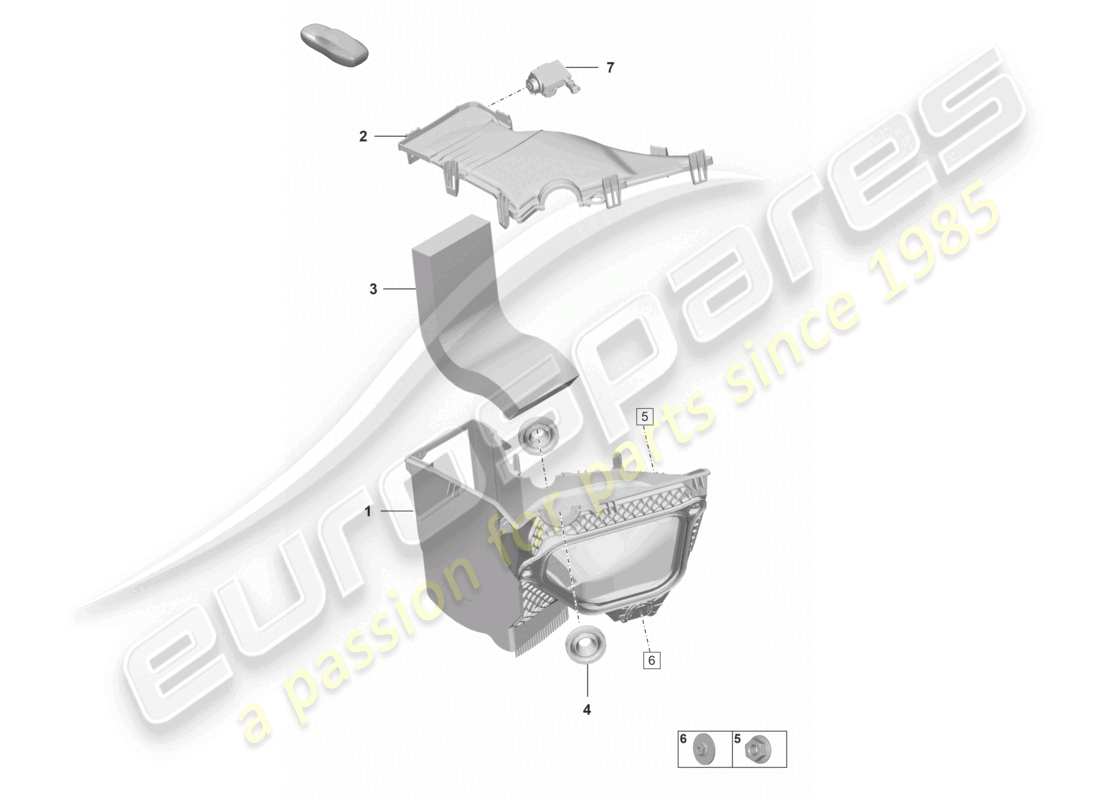 porsche 992 gt3/rs/st (2024) fresh air intake part diagram