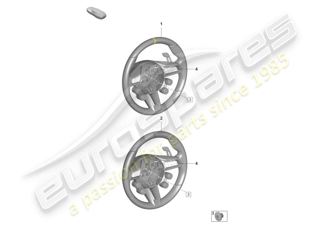 porsche 992 gt3/rs/st (2026) multifunction steering wheel gt3 rs - pdk - weissach package part diagram