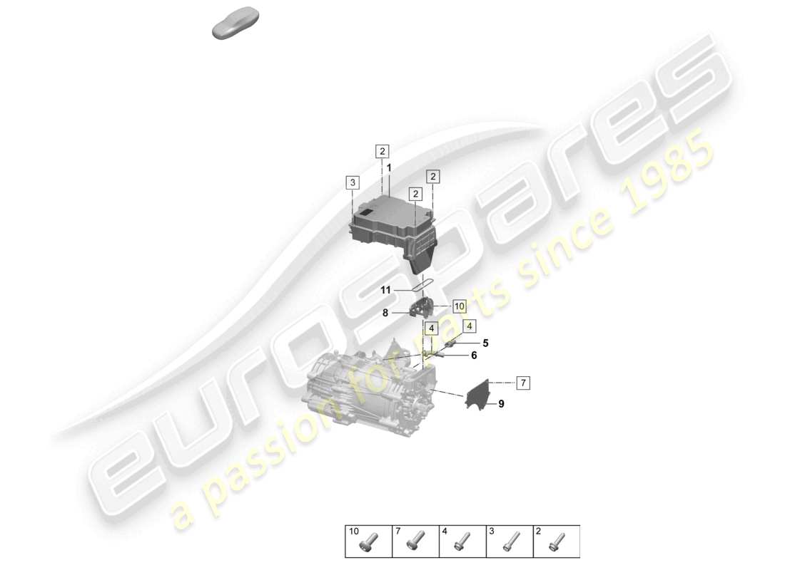 a part diagram from the porsche taycan parts catalogue