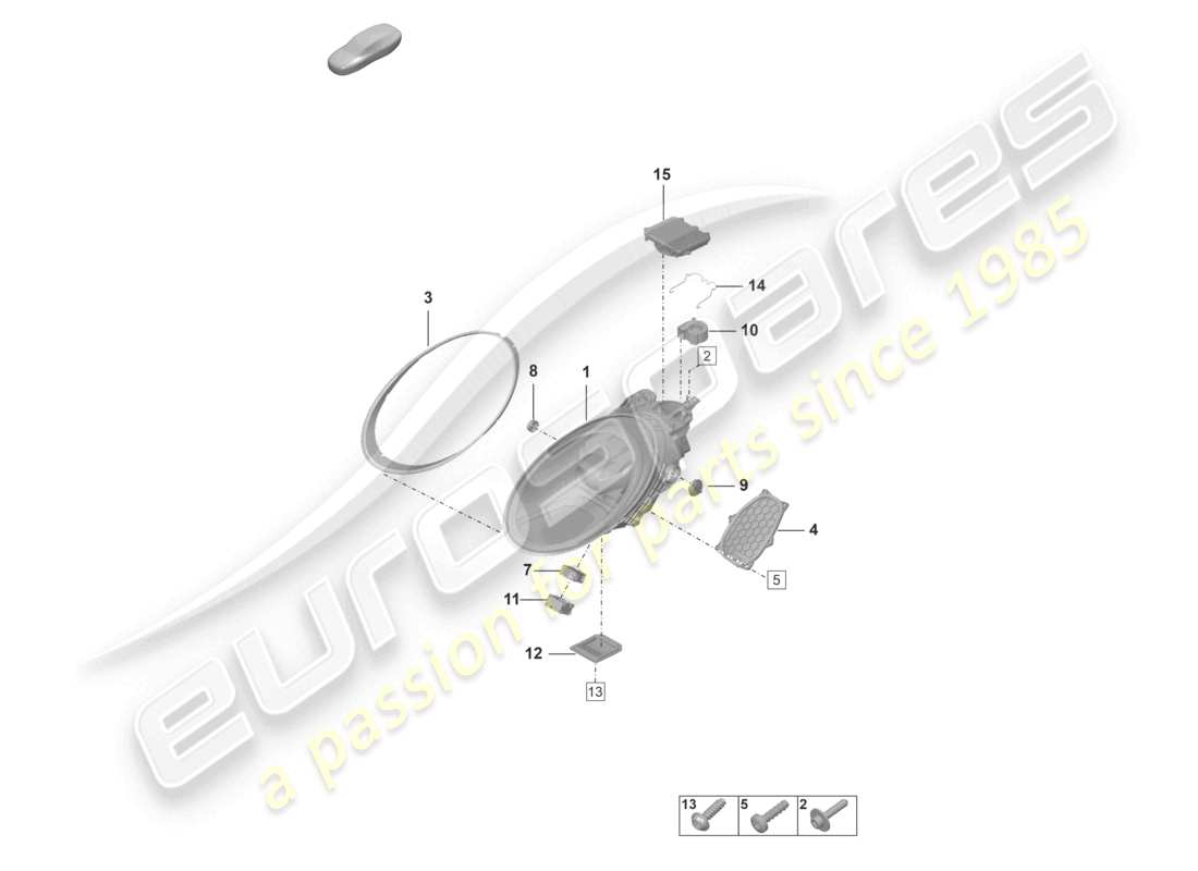 porsche 992 gt3/rs/st (2026) led headlight with matrix beam part diagram