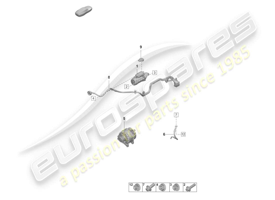 porsche 992 gt3/rs/st (2026) starter alternator part diagram