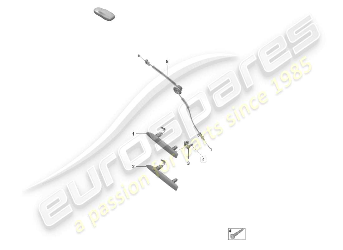 porsche 992 gt3/rs/st (2022) door handles part diagram