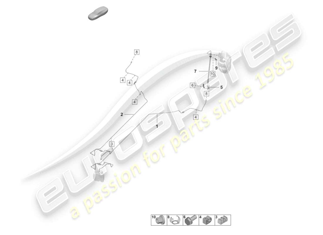 porsche 992 gt3/rs/st (2022) brake line center underbody rear rear axle part diagram