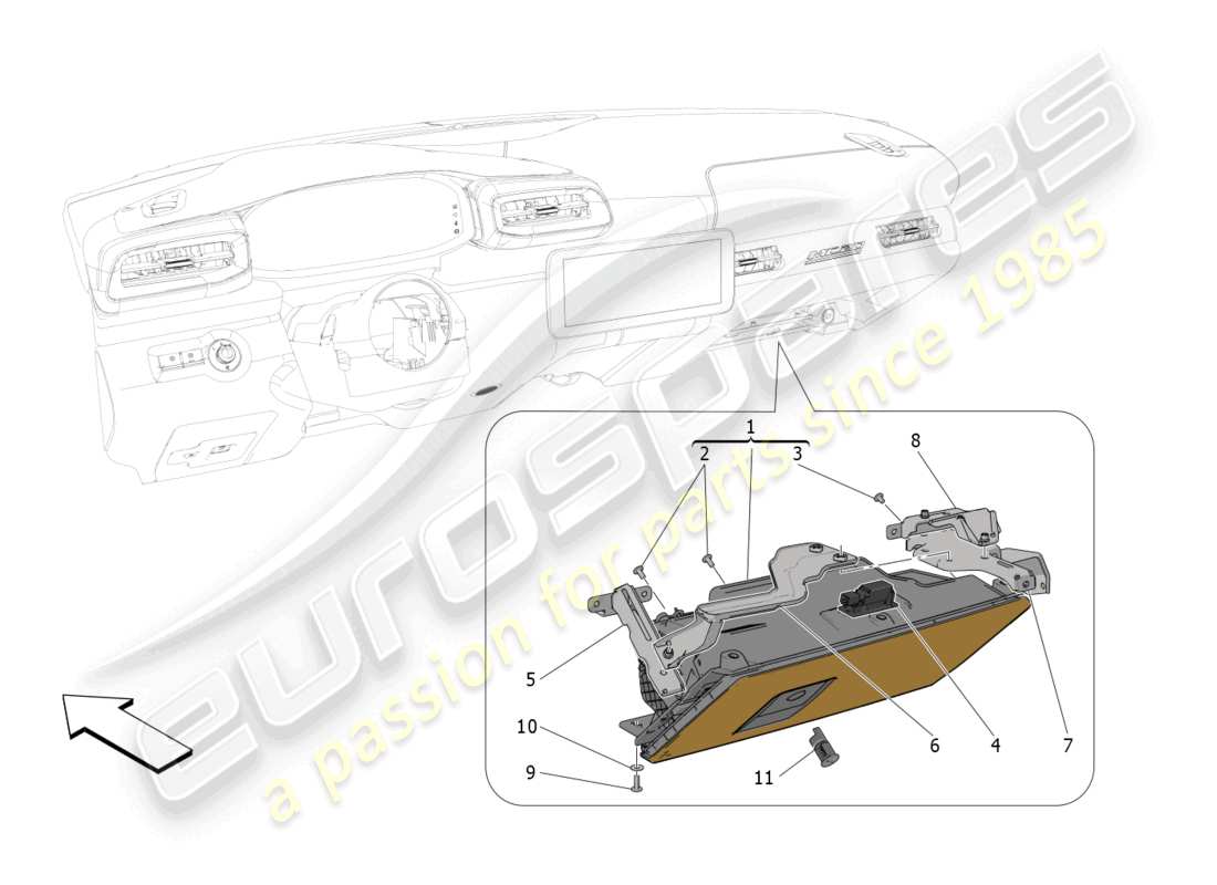 maserati mc20 (2022) glove compartments parts diagram