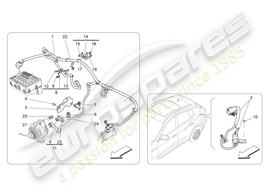 maserati levante (2019) main wiring parts diagram