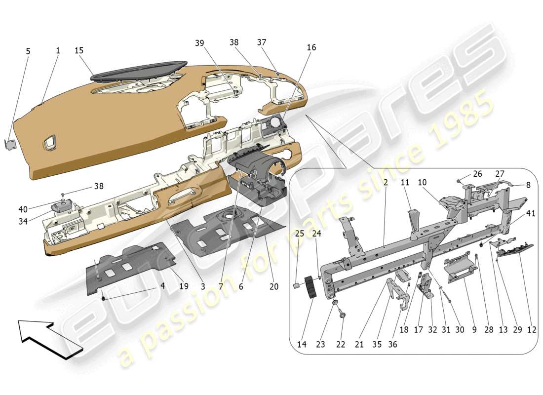 maserati mc20 (2022) dashboard unit parts diagram