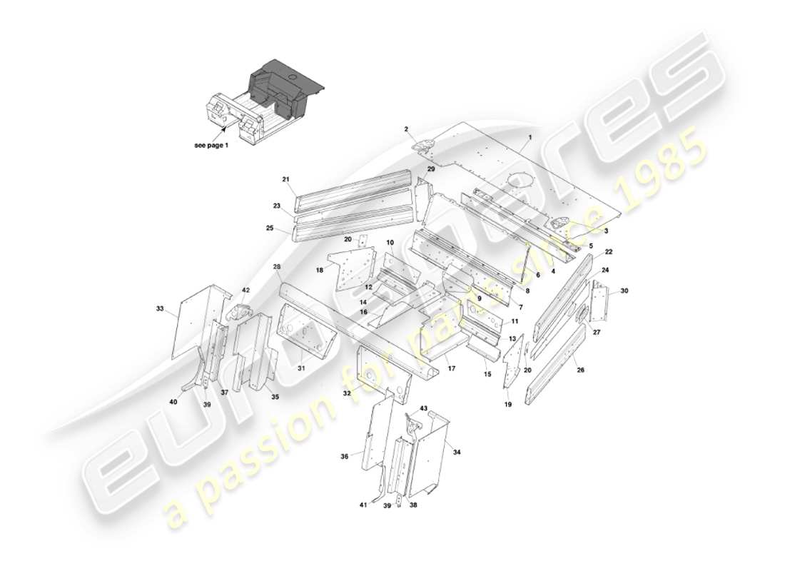 aston martin vanquish (2005) underbody 2 part diagram