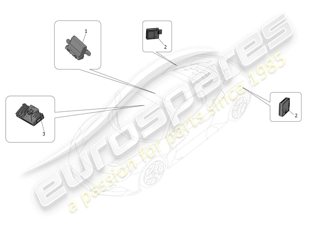 maserati mc20 (2022) drive assistance system parts diagram