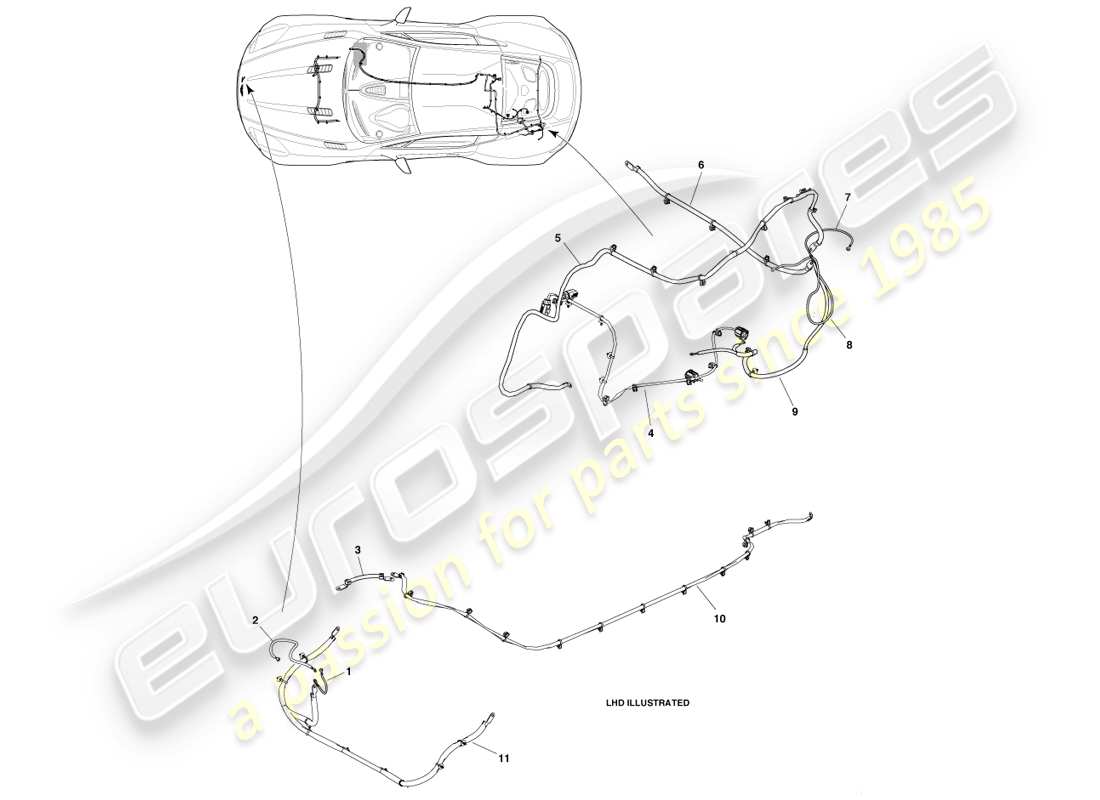 aston martin one-77 (2011) earth harness part diagram