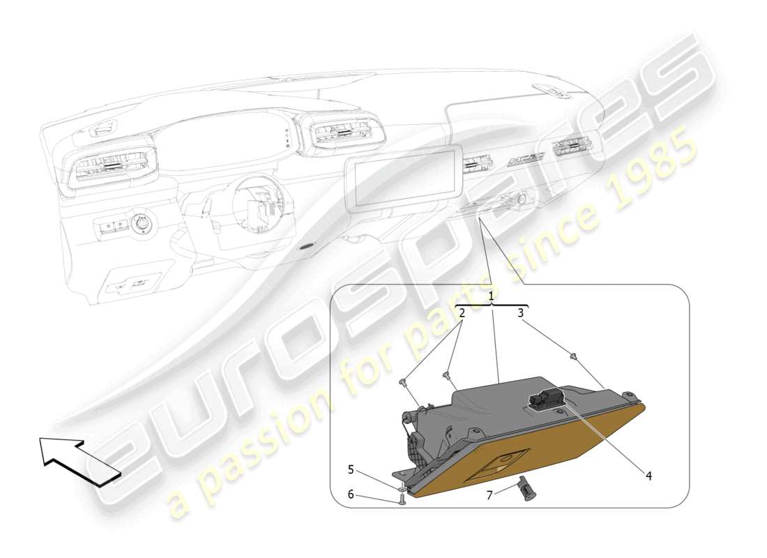 maserati mc20 (2022) glove compartments part diagram