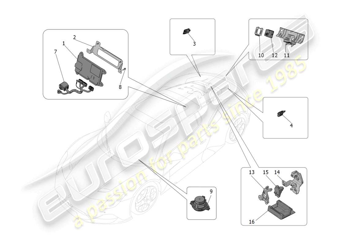 maserati mc20 (2022) it system parts diagram