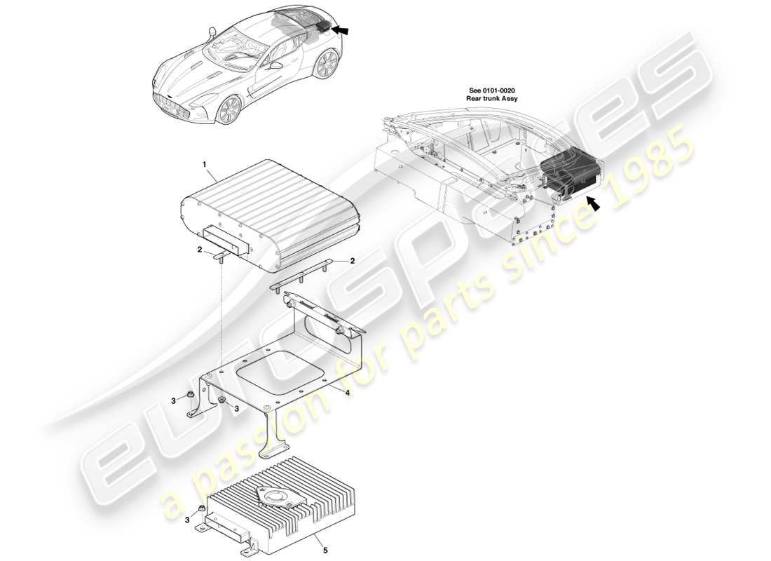 aston martin one-77 (2011) amplifier part diagram