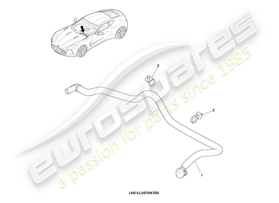 aston martin one-77 (2011) vacuum hose assembly part diagram