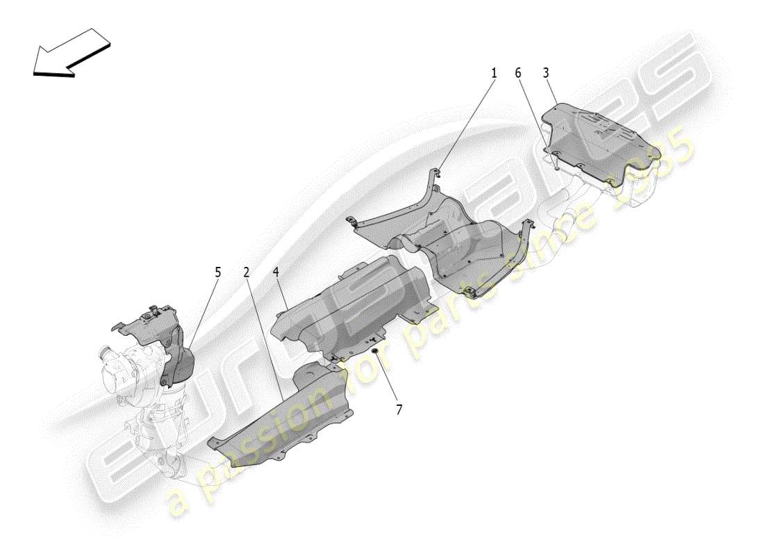 maserati grecale modena (2023) thermal insulating panels part diagram