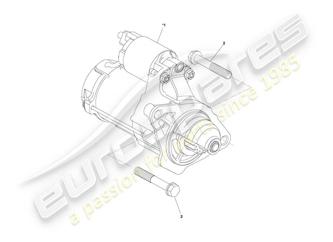 aston martin cygnet (2012) starter motor parts diagram