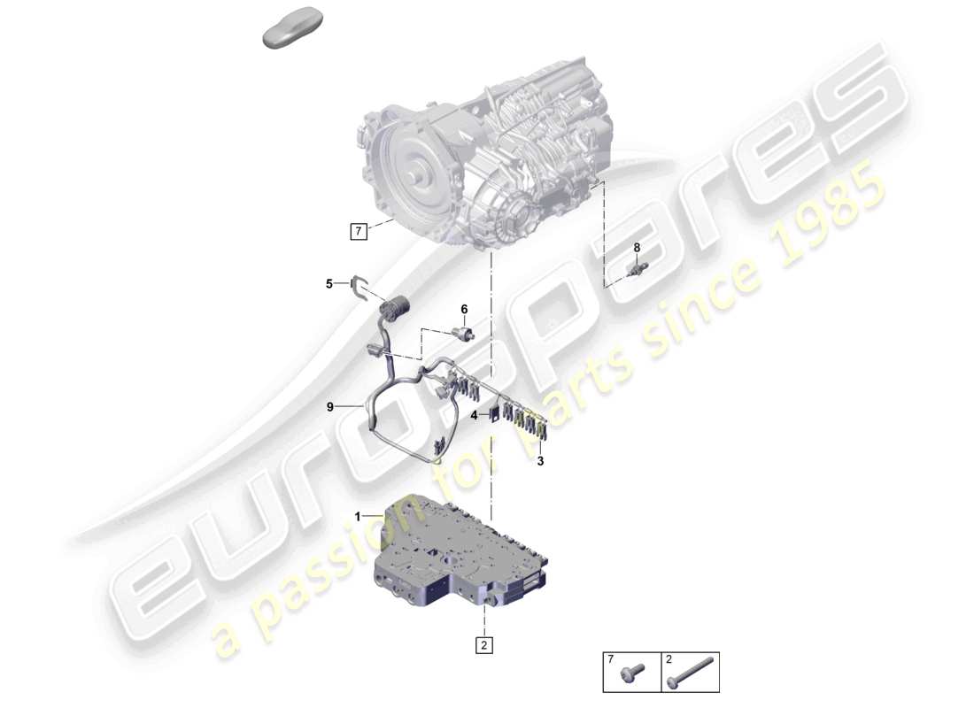 porsche 992 gt3/rs/st (2024) 7-speed dual clutch gearbox - pdk - sensors part diagram