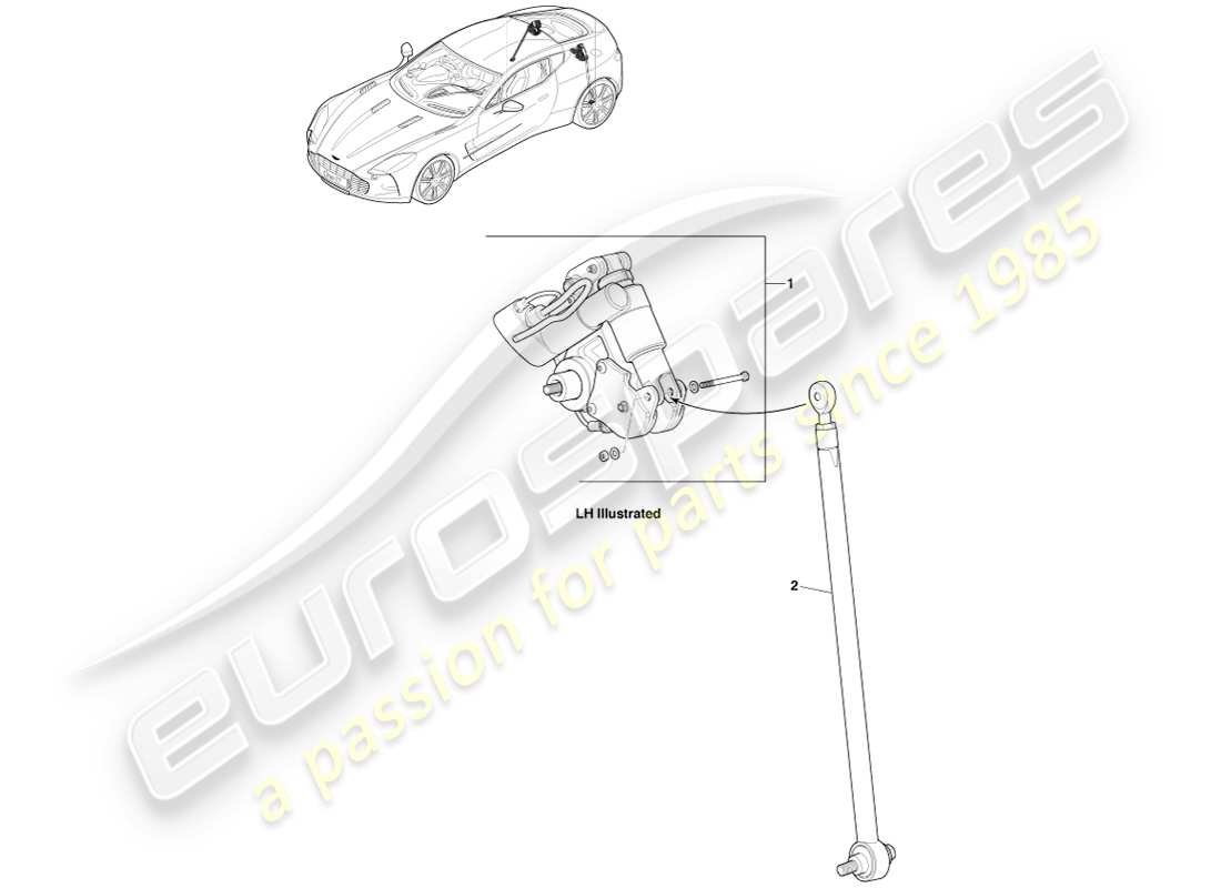 aston martin one-77 (2011) adjustable ride height system, rear part diagram