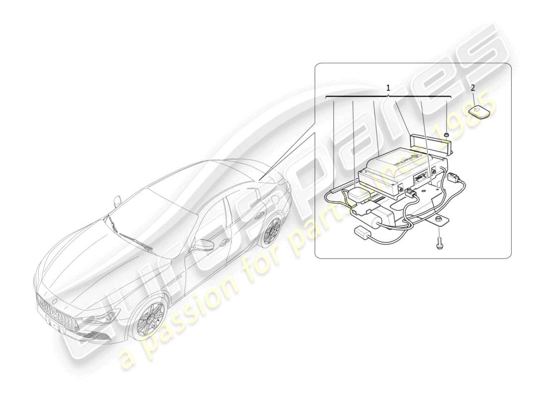 maserati ghibli fragment (2022) alarm and immobilizer system part diagram