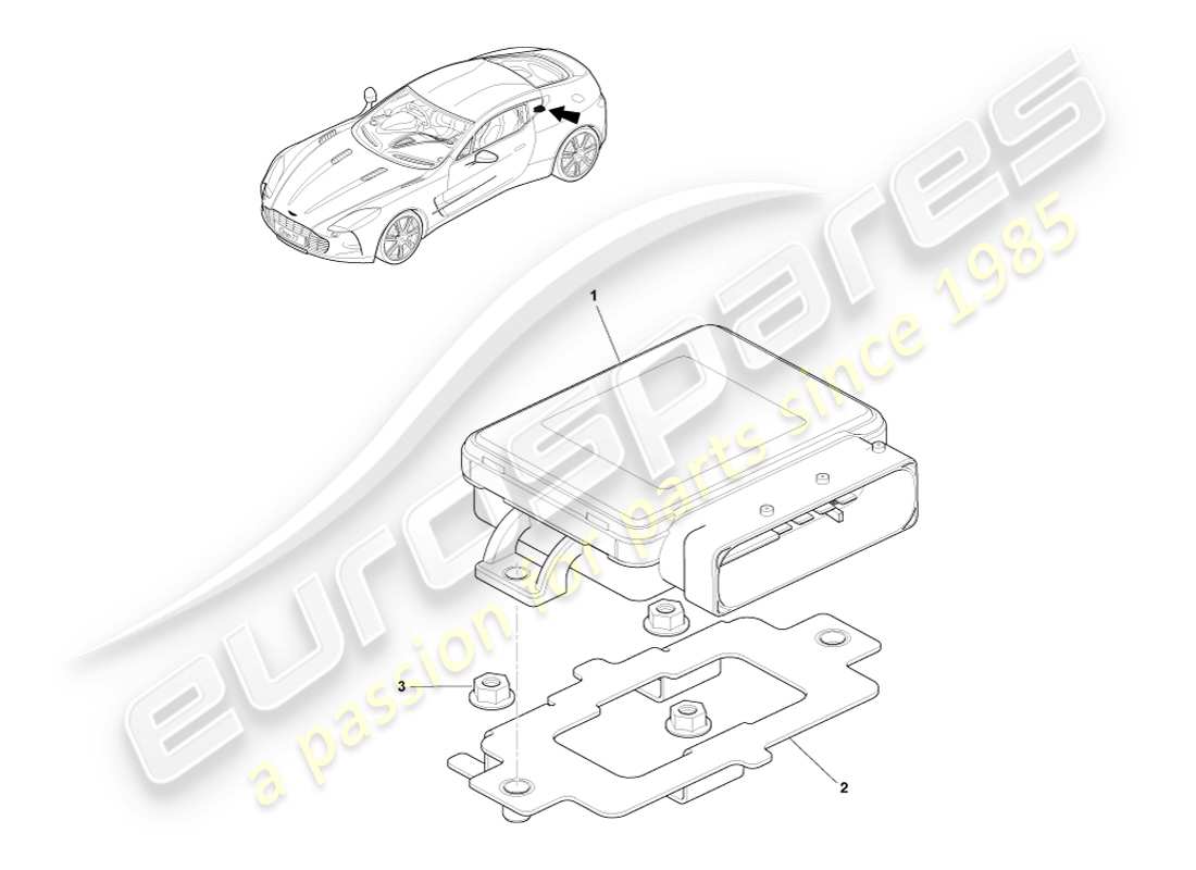 aston martin one-77 (2011) parking brake module part diagram