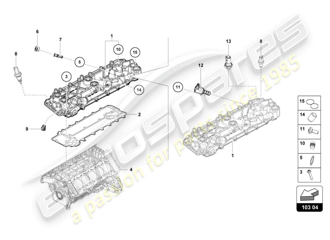 a part diagram from the lamborghini huracan tecnica parts catalogue