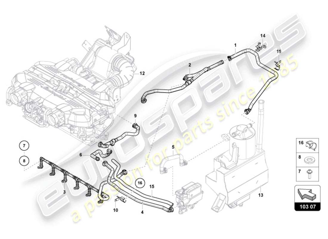 a part diagram from the lamborghini aventador ultimae parts catalogue