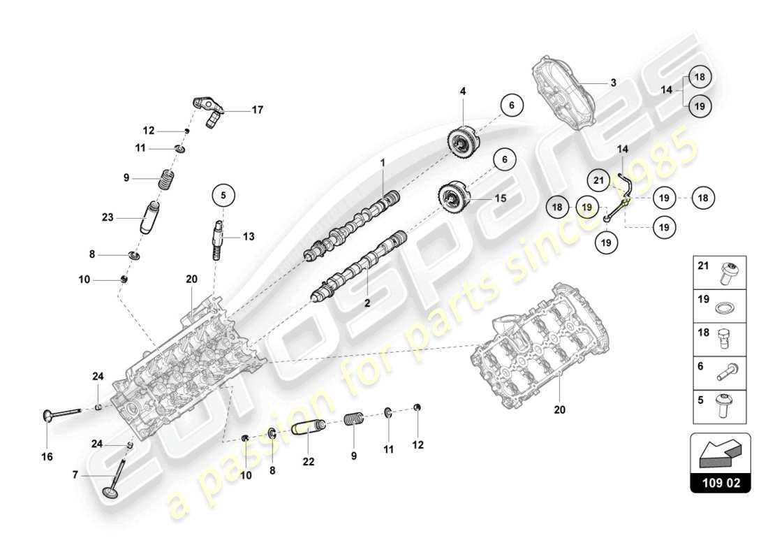 a part diagram from the lamborghini huracan tecnica parts catalogue