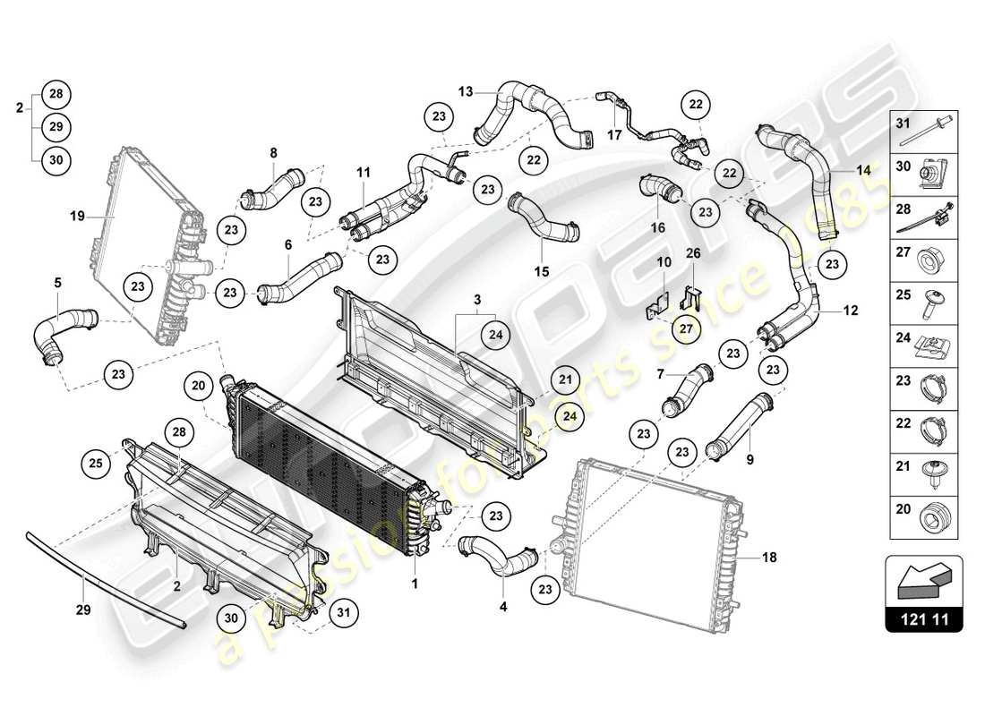 a part diagram from the lamborghini huracan sto parts catalogue