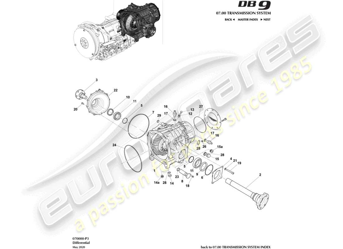 aston martin db9 (2012) differential part diagram