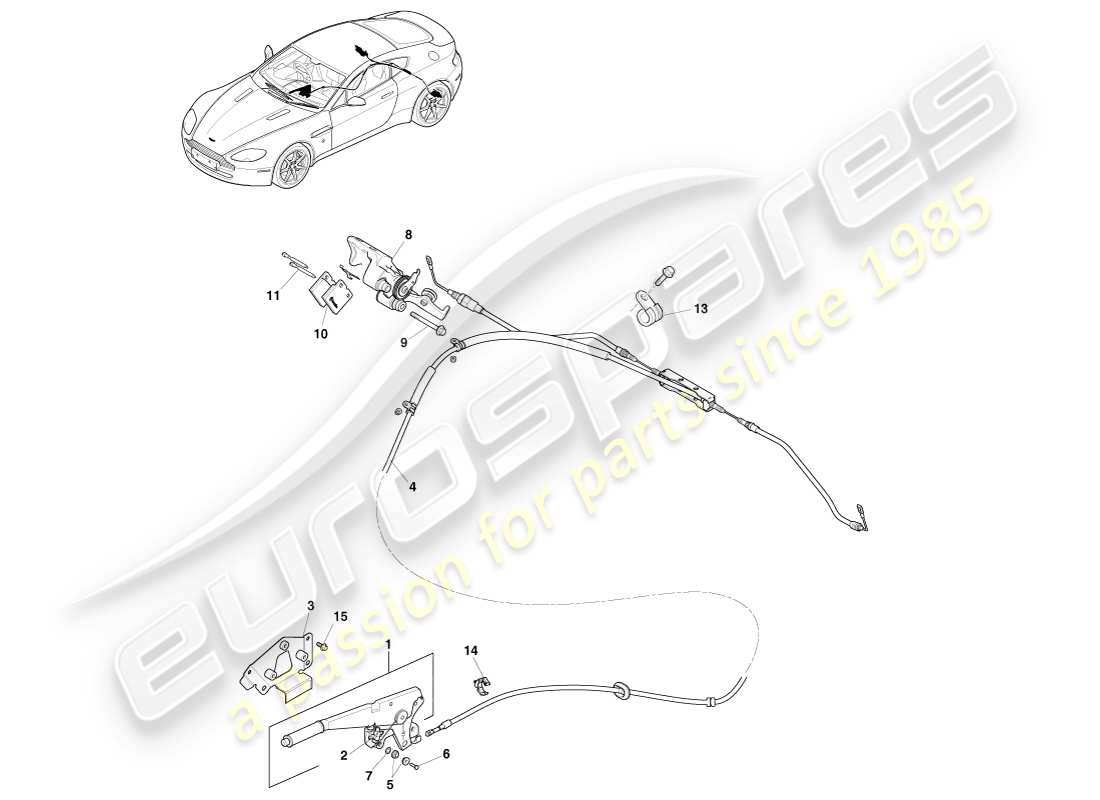 a part diagram from the aston martin v8 vantage (2005) parts catalogue