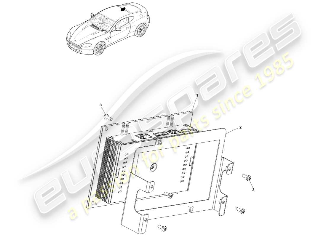 aston martin v8 vantage (2005) amplifier, coupe part diagram