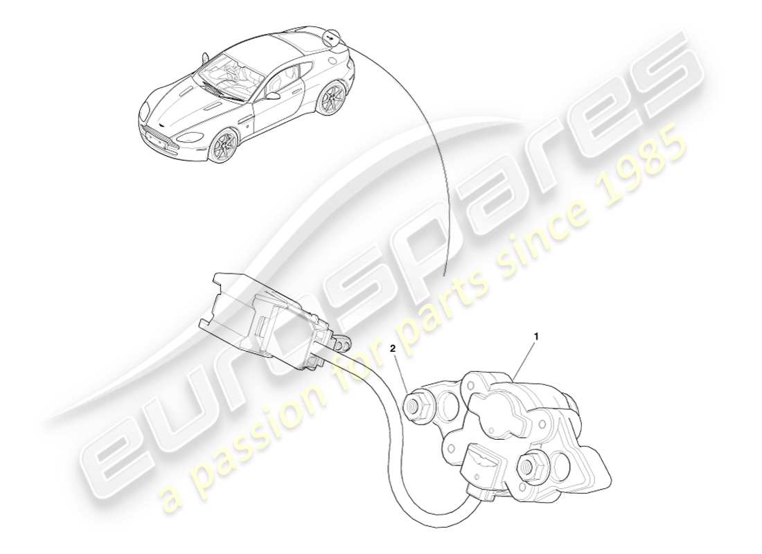 aston martin v8 vantage (2005) tailgate release part diagram