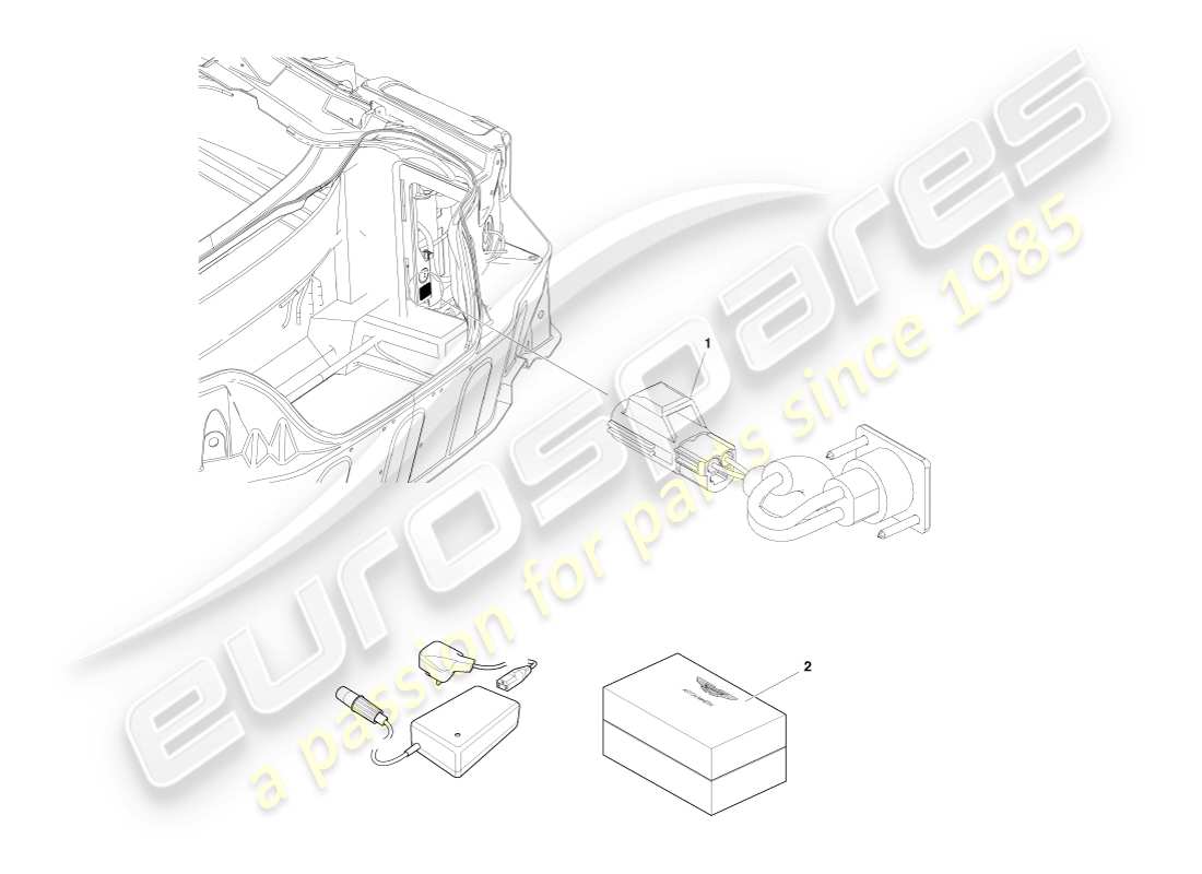 aston martin v8 vantage (2007) battery conditioner kit part diagram