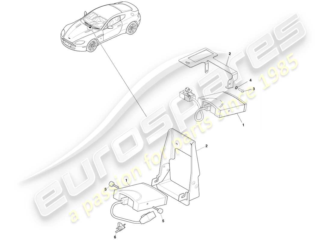 aston martin v8 vantage (2007) tyre pressure module part diagram