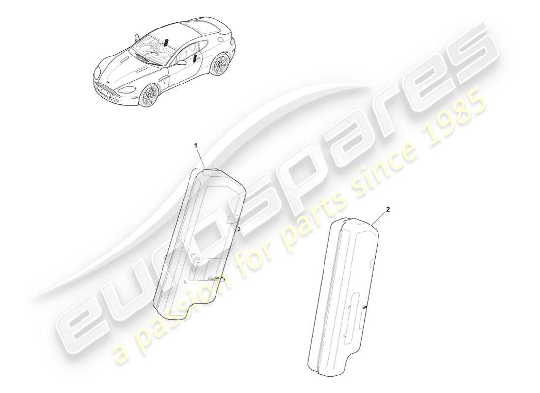 aston martin v8 vantage (2007) side airbag part diagram