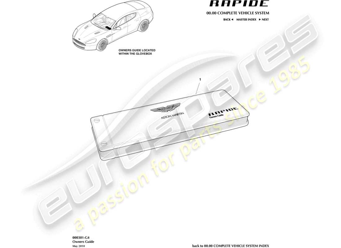 aston martin rapide (2011) owners guide part diagram