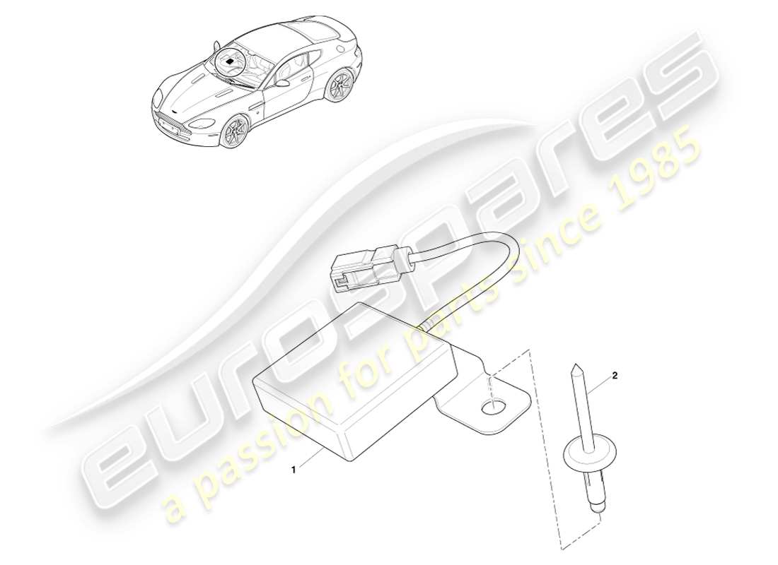 aston martin v8 vantage (2007) wi-fi antenna, 16my part diagram