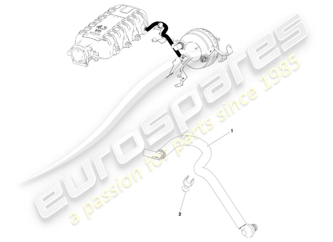 aston martin v8 vantage (2007) vacuum pipe, lhd part diagram