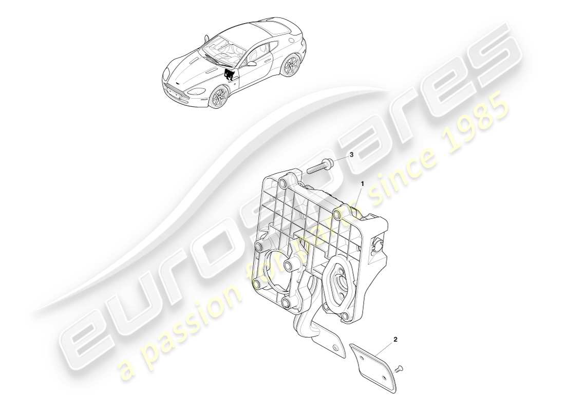 aston martin v8 vantage (2005) brake actuator assembly, asm part diagram