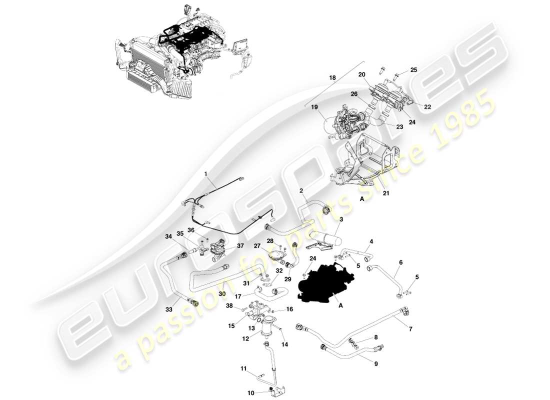 aston martin v8 vantage (2005) emission control part diagram