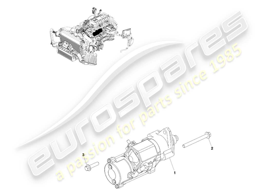 aston martin v8 vantage (2005) starter motor part diagram