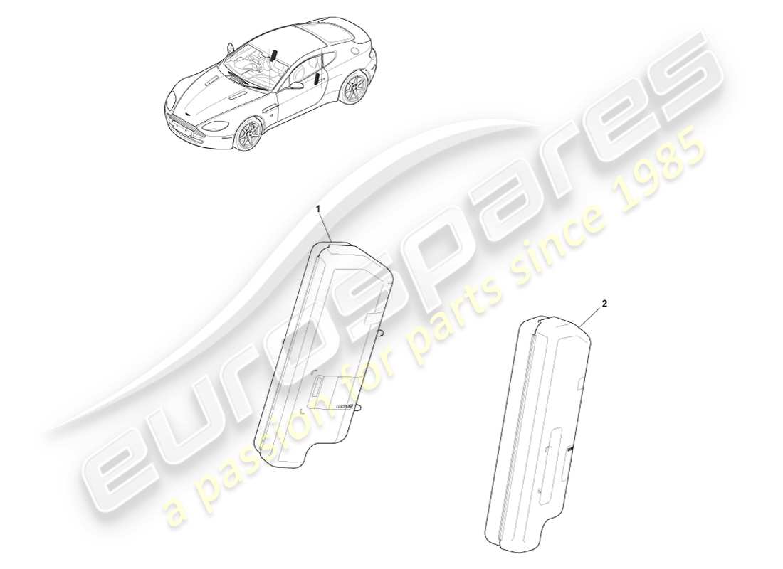 aston martin v8 vantage (2005) side airbag part diagram