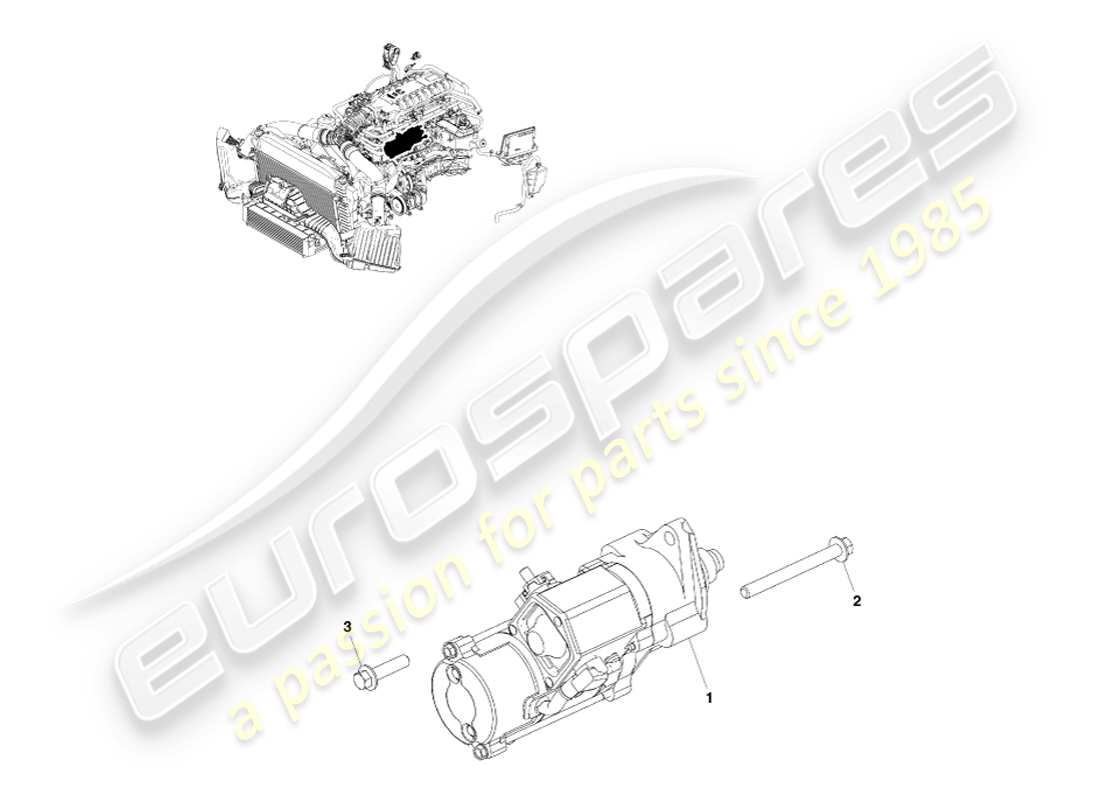 aston martin v8 vantage (2007) starter motor part diagram