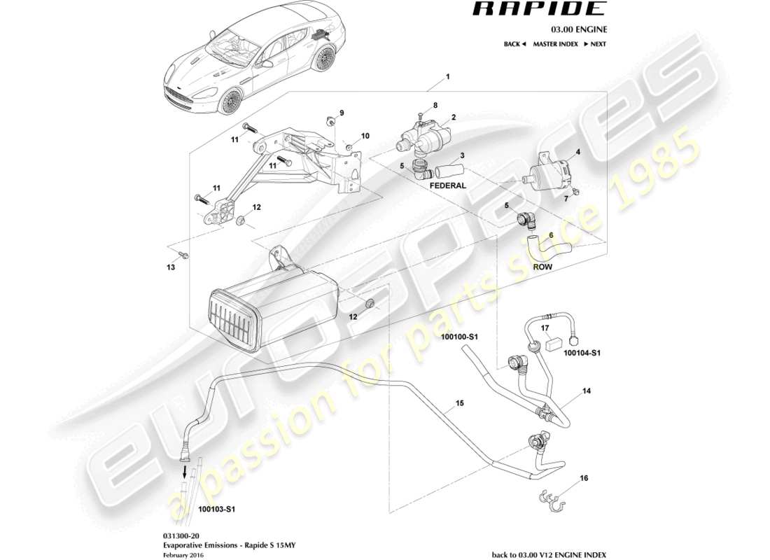 aston martin rapide (2011) carbon canister, 15my part diagram