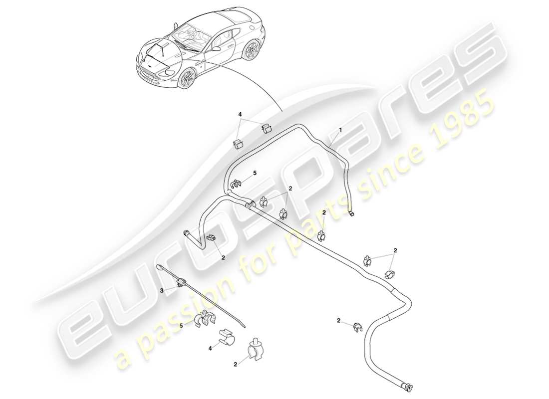 aston martin v8 vantage (2007) headlamp wash part diagram