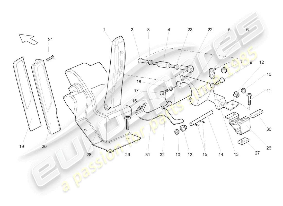 lamborghini gallardo spyder (2006) accelerator pedal lhd parts diagram
