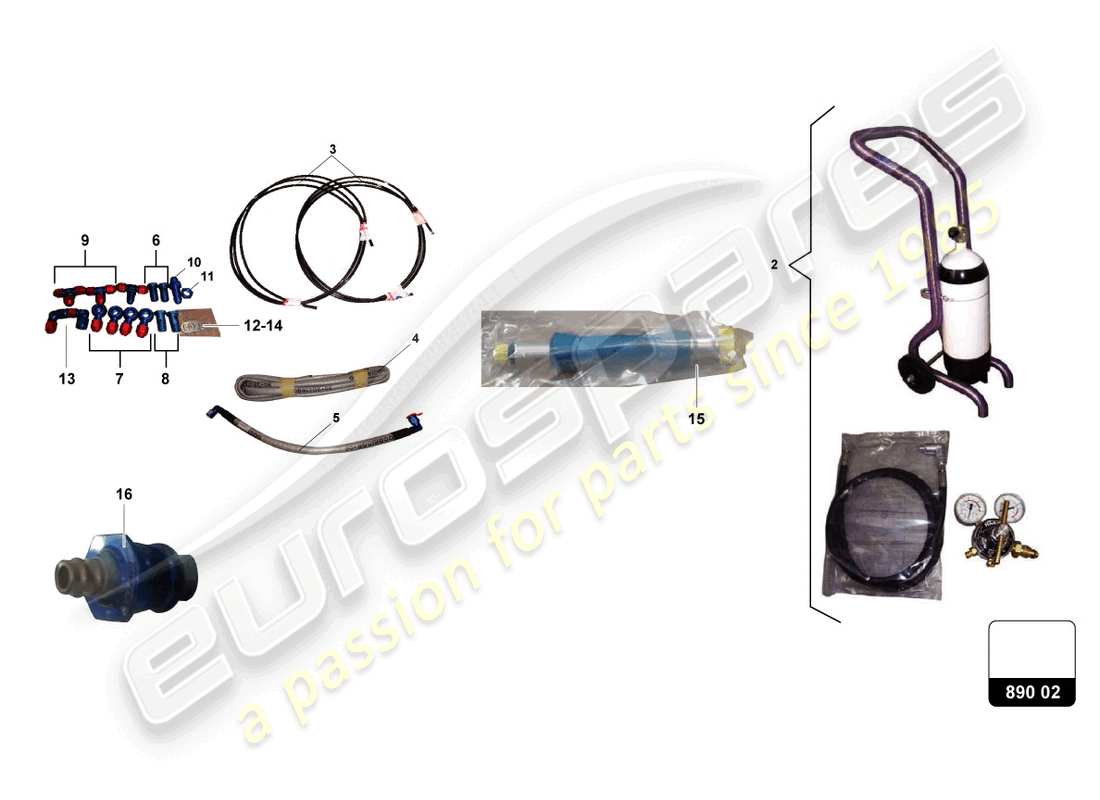 lamborghini super trofeo evo 2 (2022) airjack parts diagram