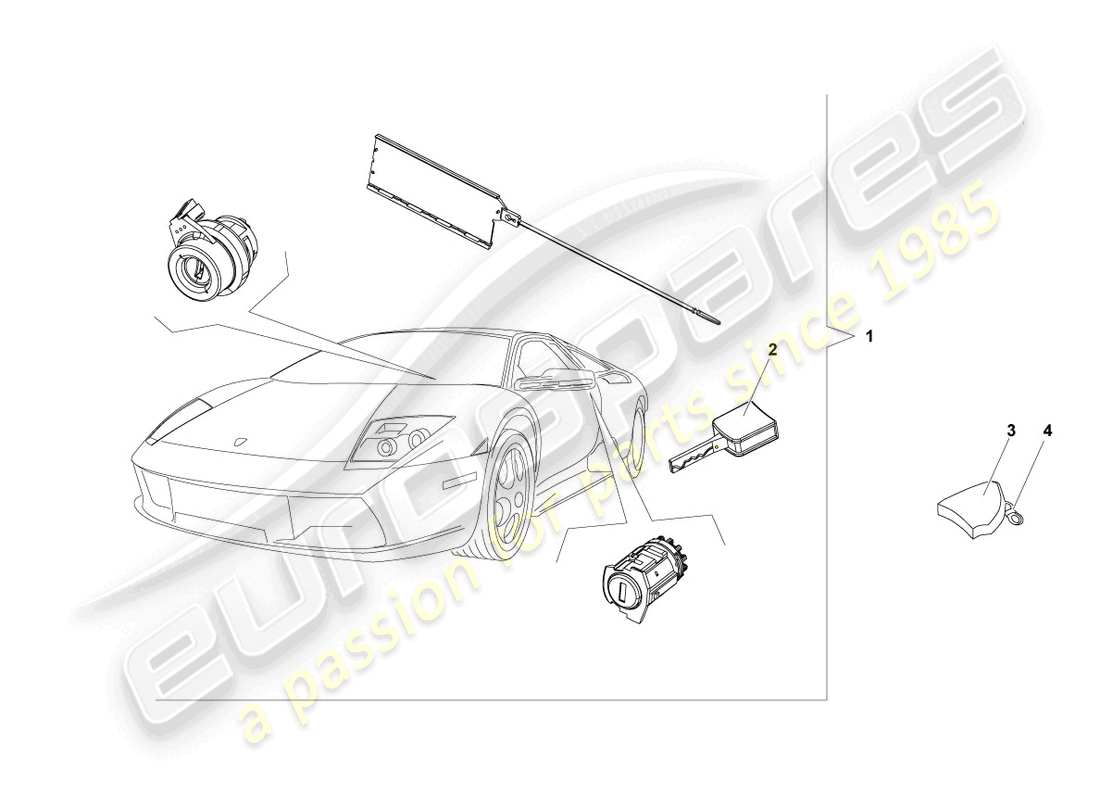 lamborghini lp640 coupe (2008) lock cylinders part diagram