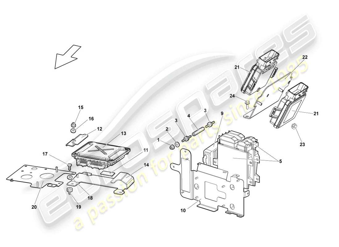 lamborghini lp640 coupe (2008) engine control unit part diagram